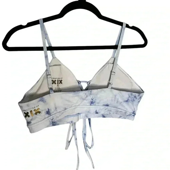 Creatures of XIX Frosted Marble Lace Up Swim Bikini Top XL - Picture 5 of 6